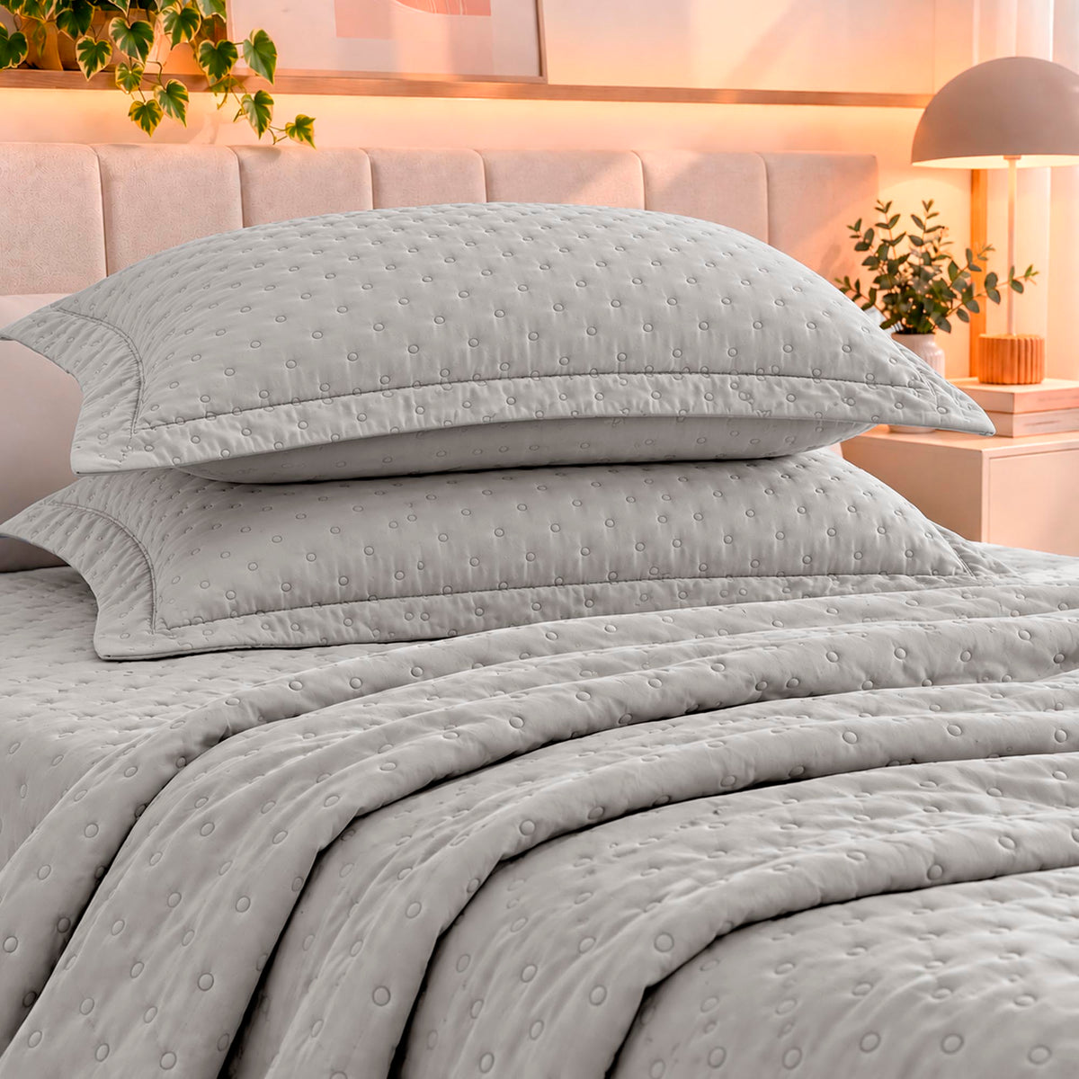 KIT CAMA  KING  DELICATO - CINZA 14-4107