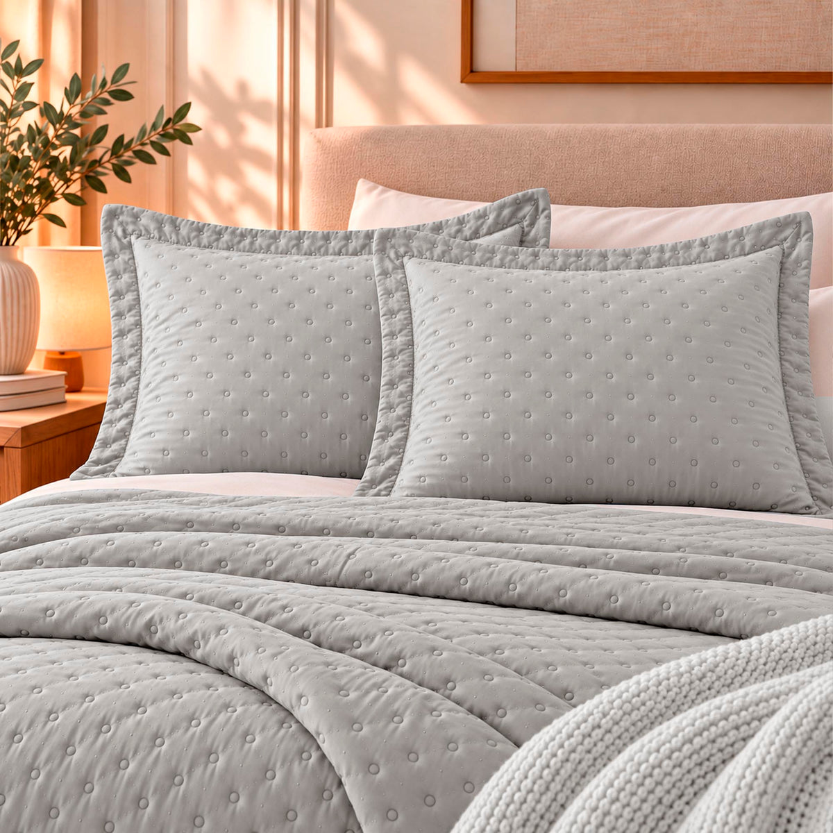 KIT CAMA  KING  DELICATO - CINZA 14-4107