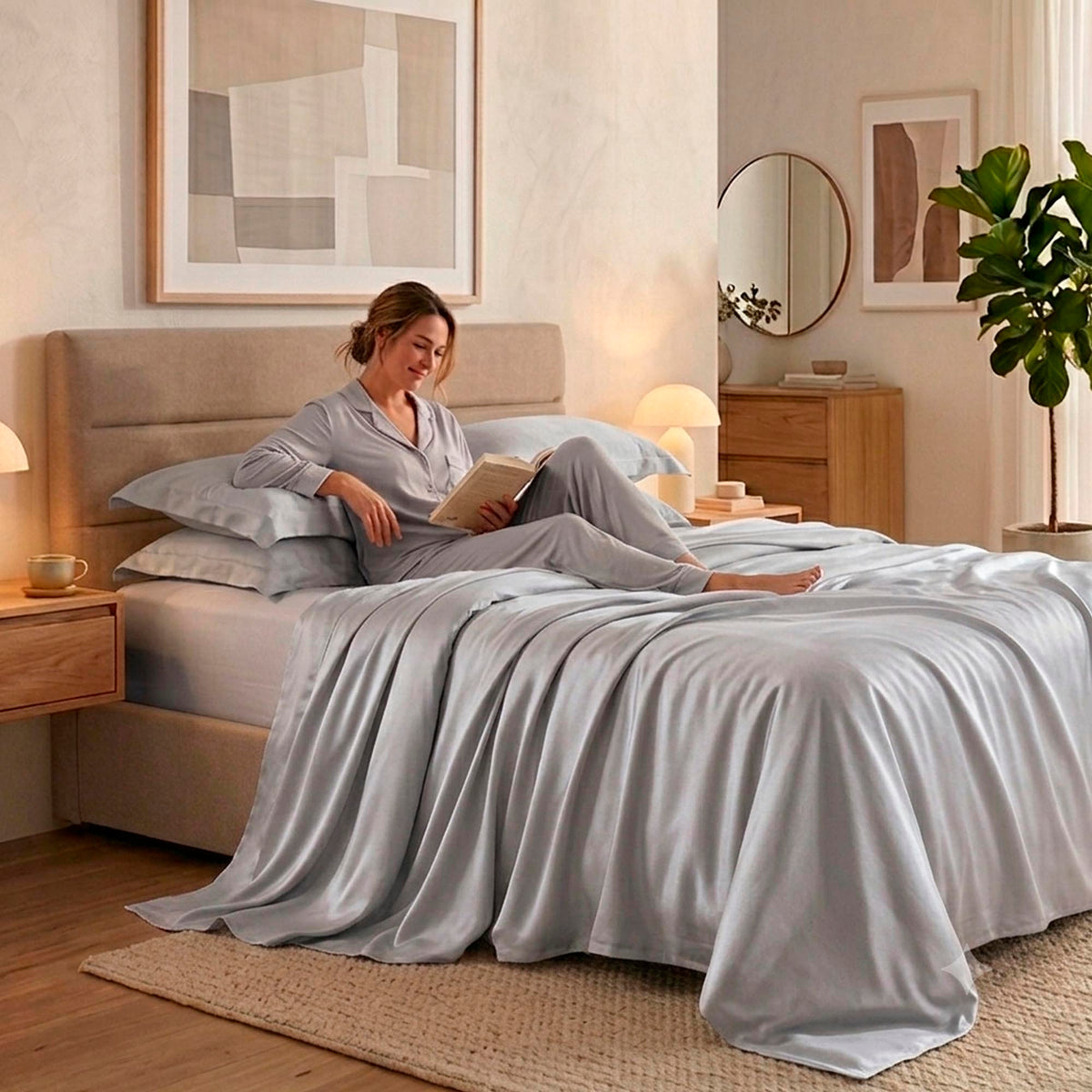 JOGO DE CAMA QUEEN CETIM SUPREME - CINZA 14-4102