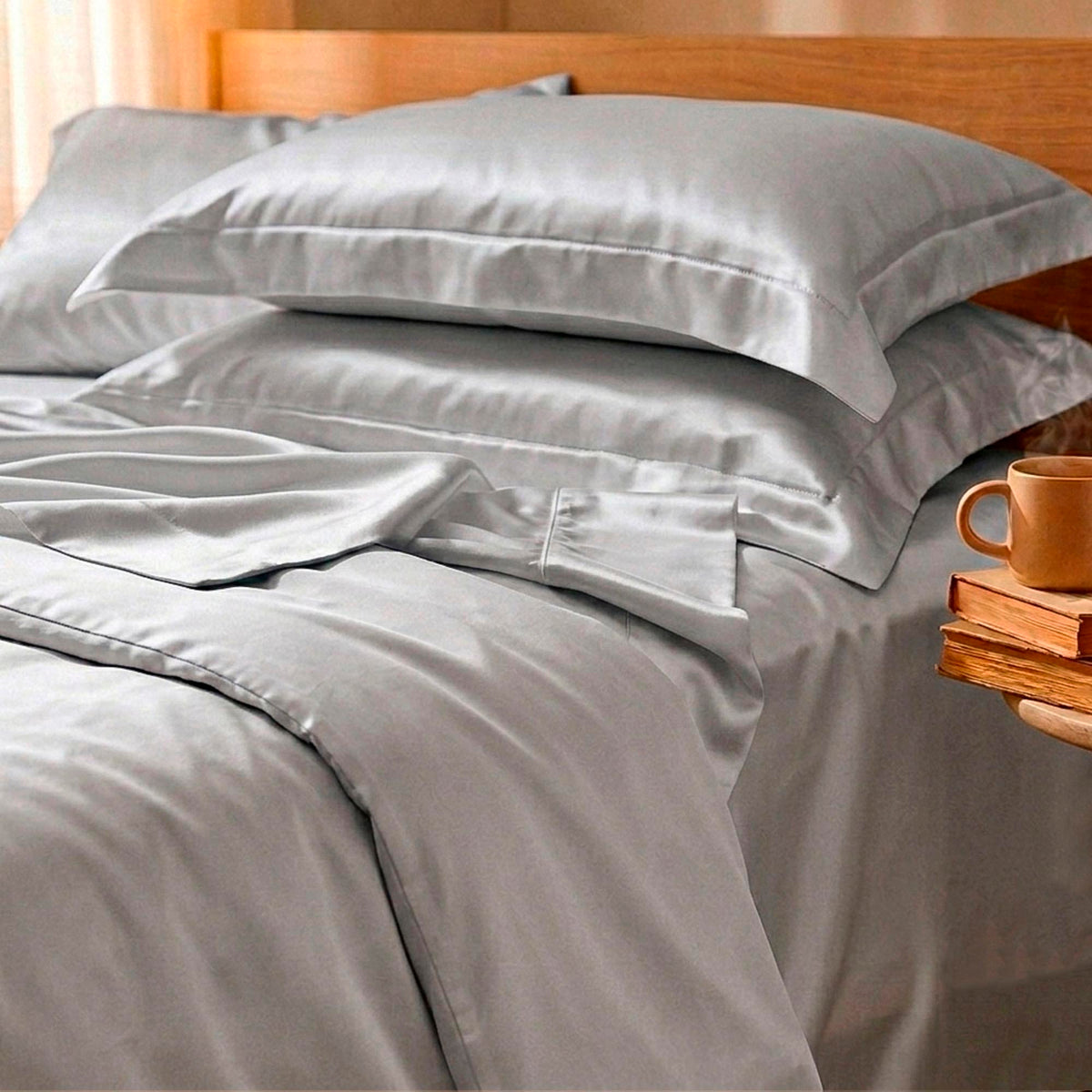 JOGO DE CAMA KING CETIM SUPREME - CINZA 14-4102