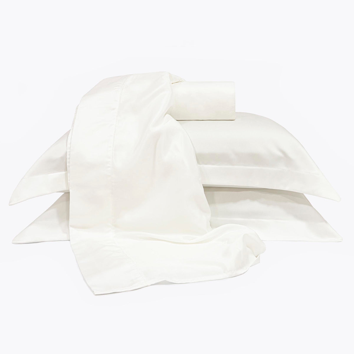 JOGO DE CAMA CASAL CETIM SUPREME - BRANCO