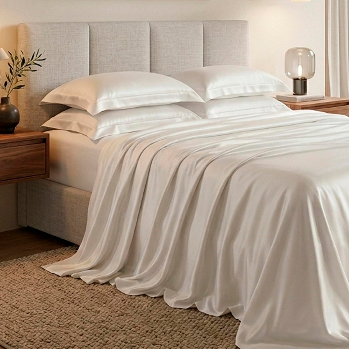 JOGO DE CAMA CASAL CETIM SUPREME - BRANCO