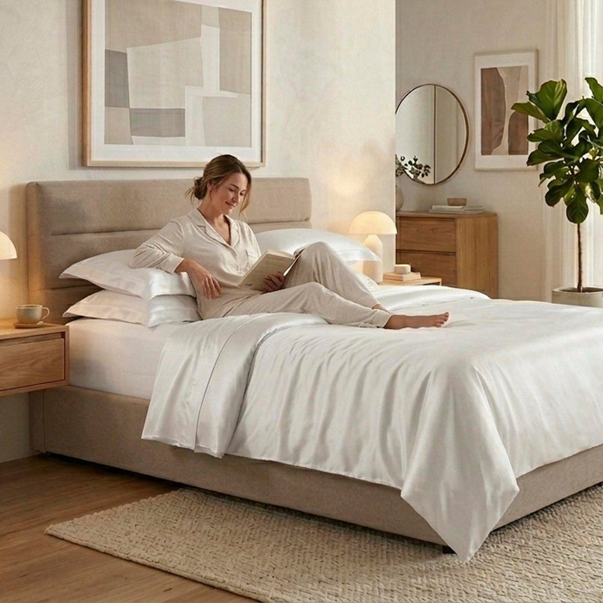 JOGO DE CAMA QUEEN CETIM SUPREME - BRANCO
