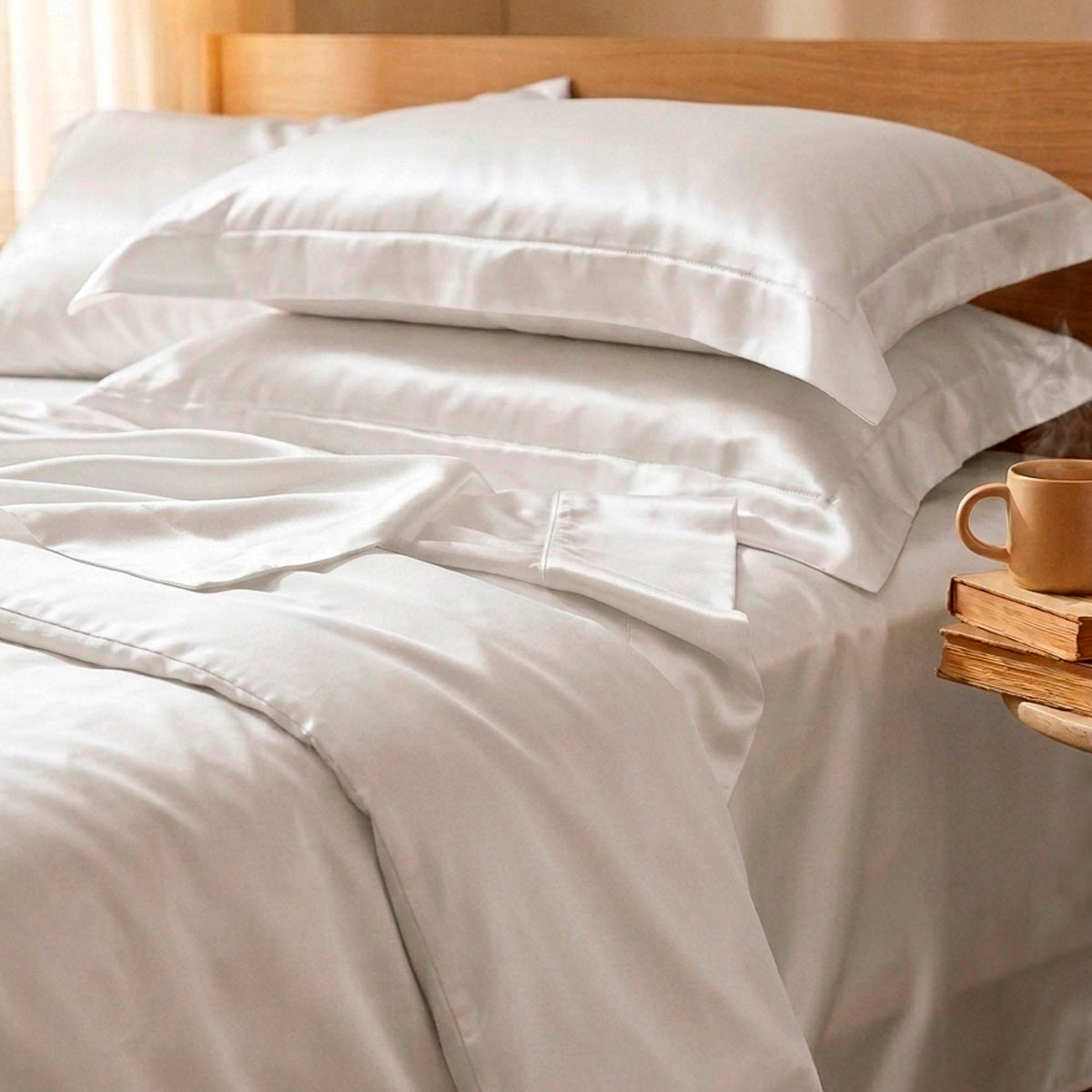 JOGO DE CAMA QUEEN CETIM SUPREME - BRANCO