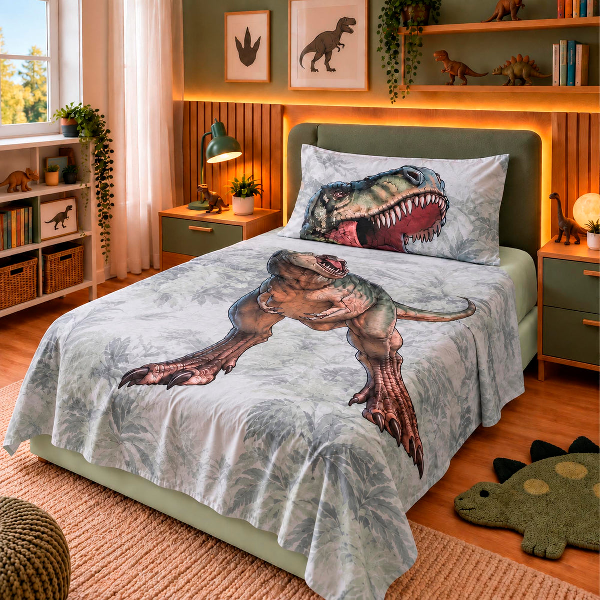 Jogo de Cama Solteiro Fantasy - DINOSSAURO