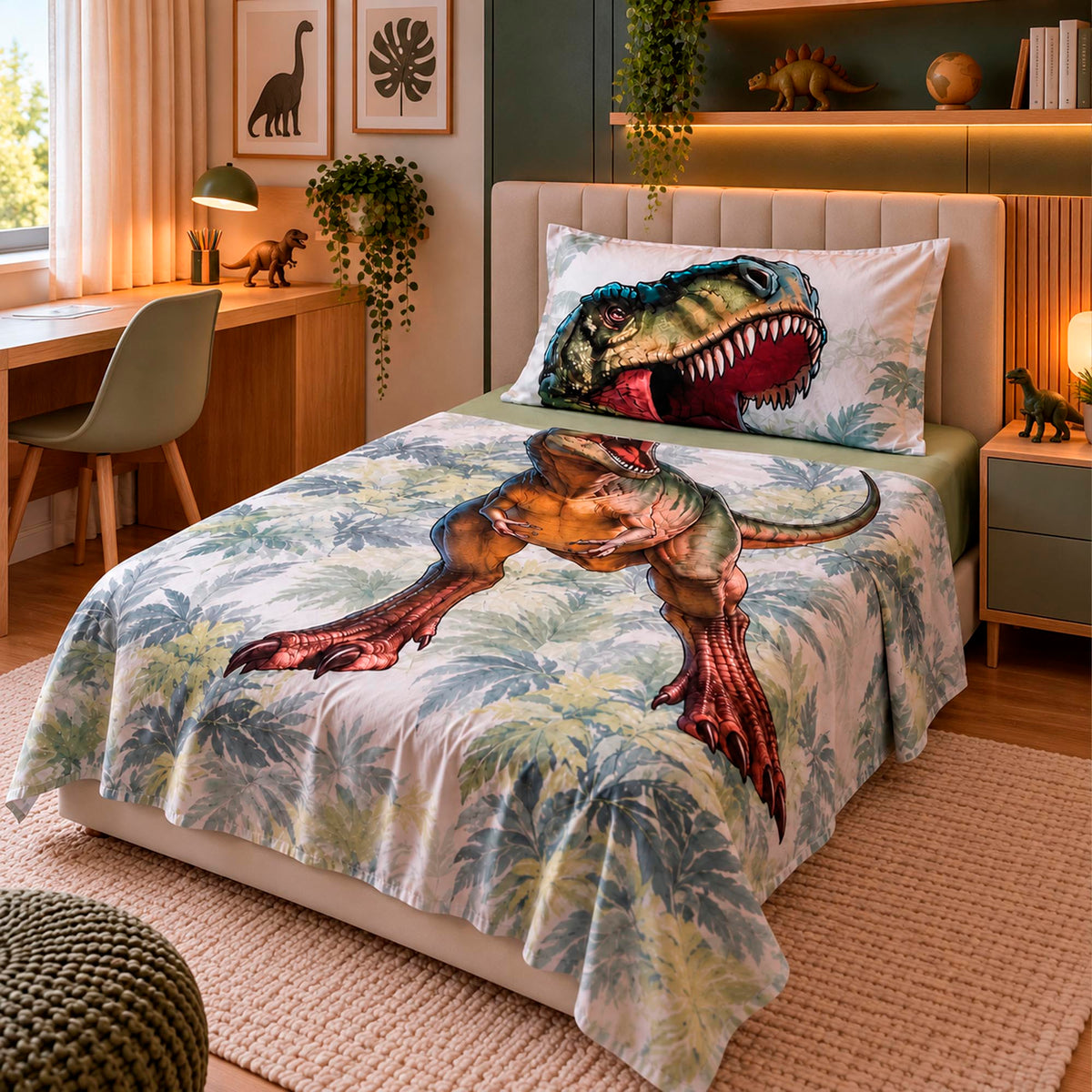 Jogo de Cama Solteiro Fantasy - DINOSSAURO