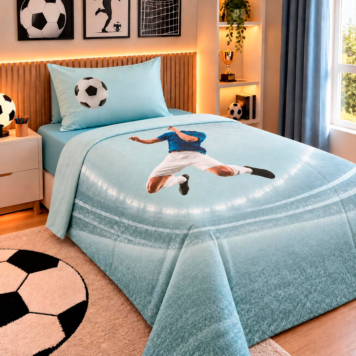 Jogo de Cama Solteiro Fantasy - FUTEBOL