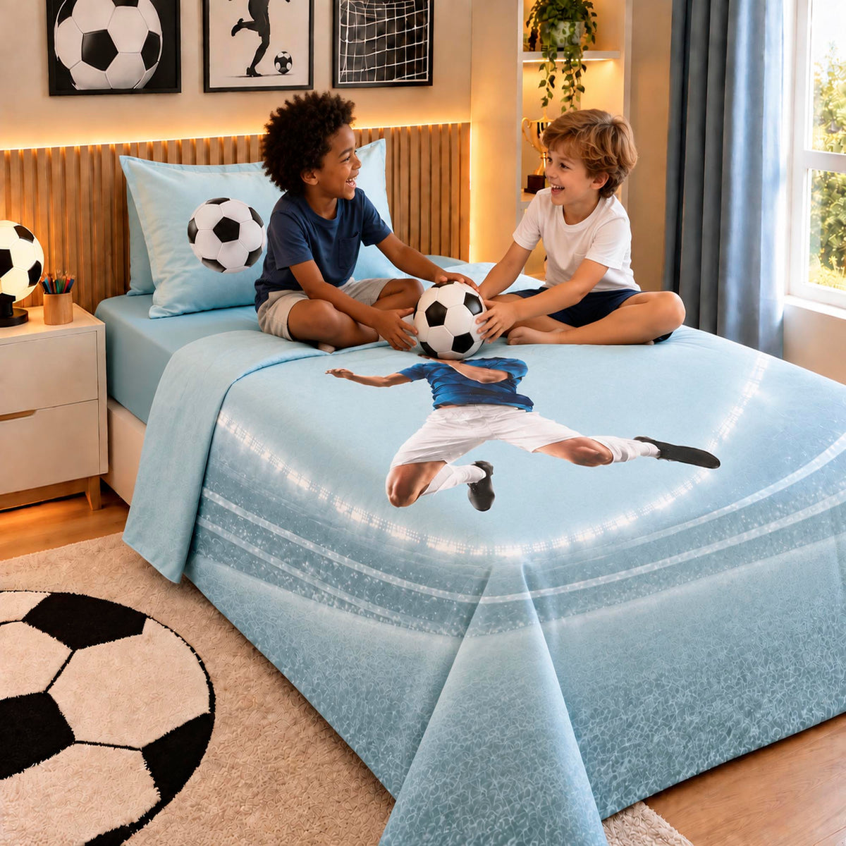 Jogo de Cama Solteiro Fantasy - FUTEBOL