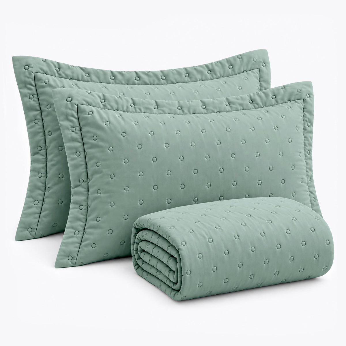 KIT CAMA QUEEN DELICATO - VERDE 16-5304