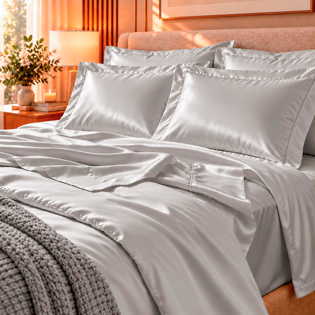 PAR DE FRONHAS CETIM ZERO FRIZZ CLASSIC 100% POLIESTER - CINZA 14-4102