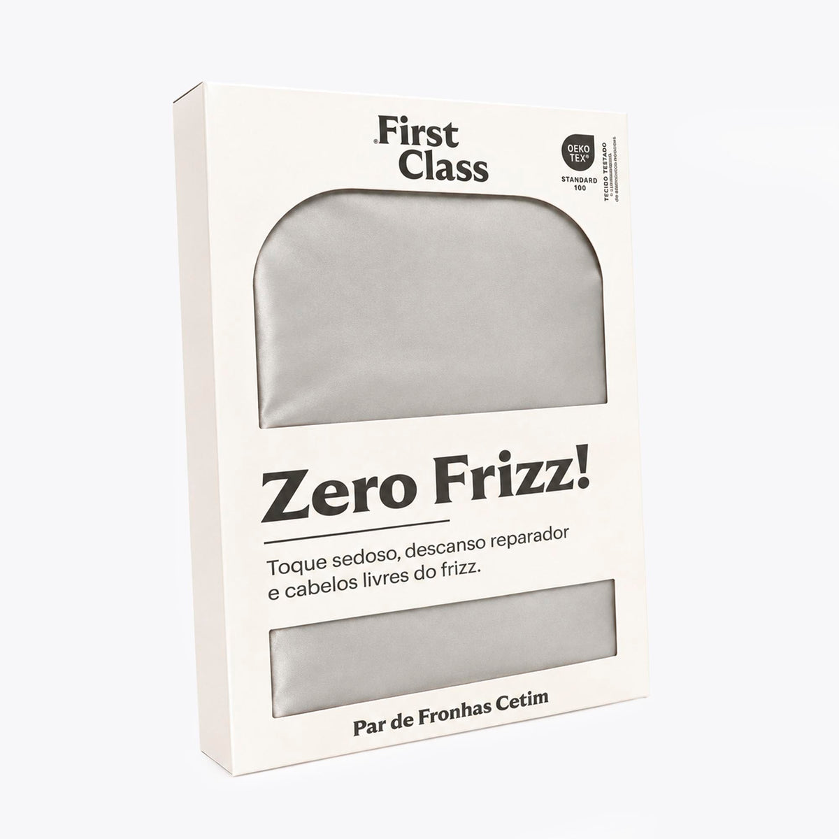 PAR DE FRONHAS CETIM ZERO FRIZZ CLASSIC 100% POLIESTER - CINZA 14-4102