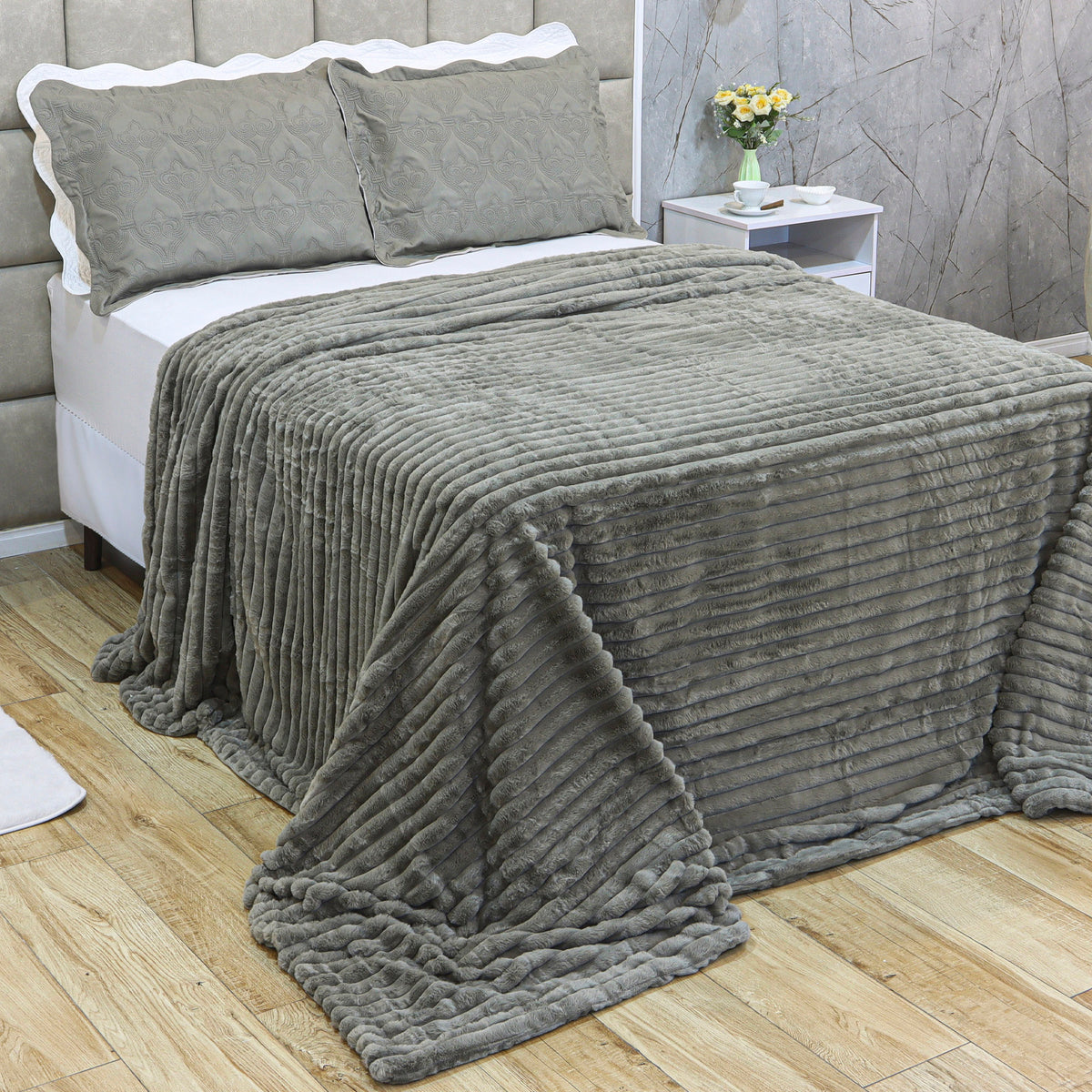 EDREDOM DUPLA  FACE CASAL VERSALHES SUPREME - TAUPE 17-1311