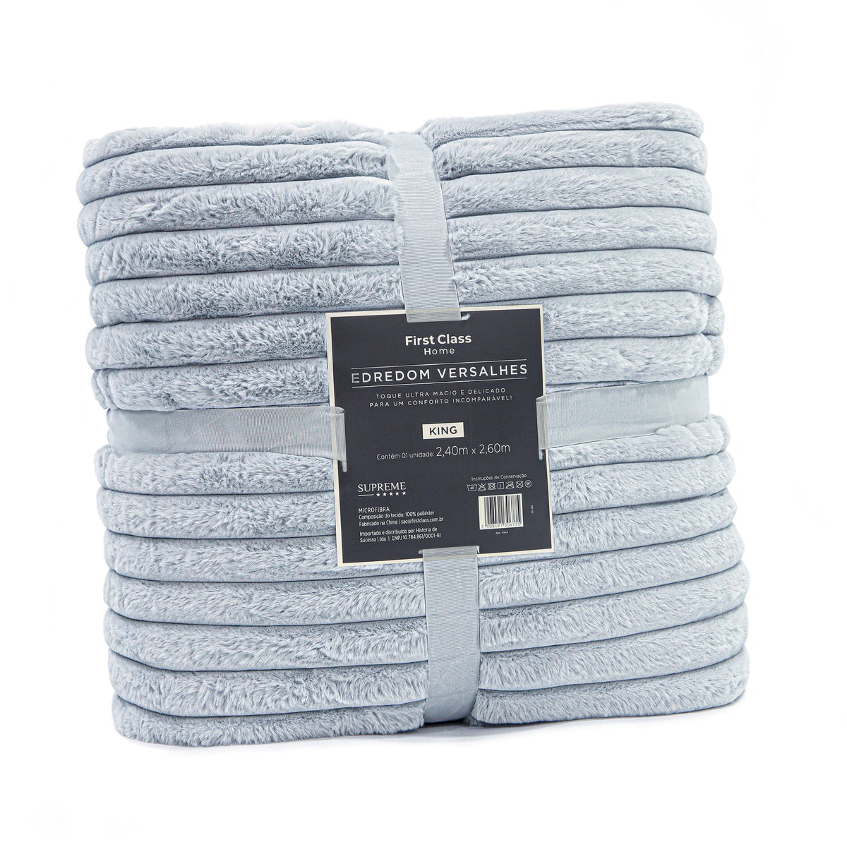 EDREDOM DUPLA  FACE CASAL VERSALHES SUPREME - CINZA 14-4105