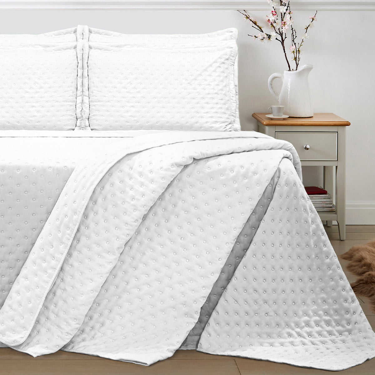 KIT CAMA SOLTEIRO  DELICATO - BRANCO