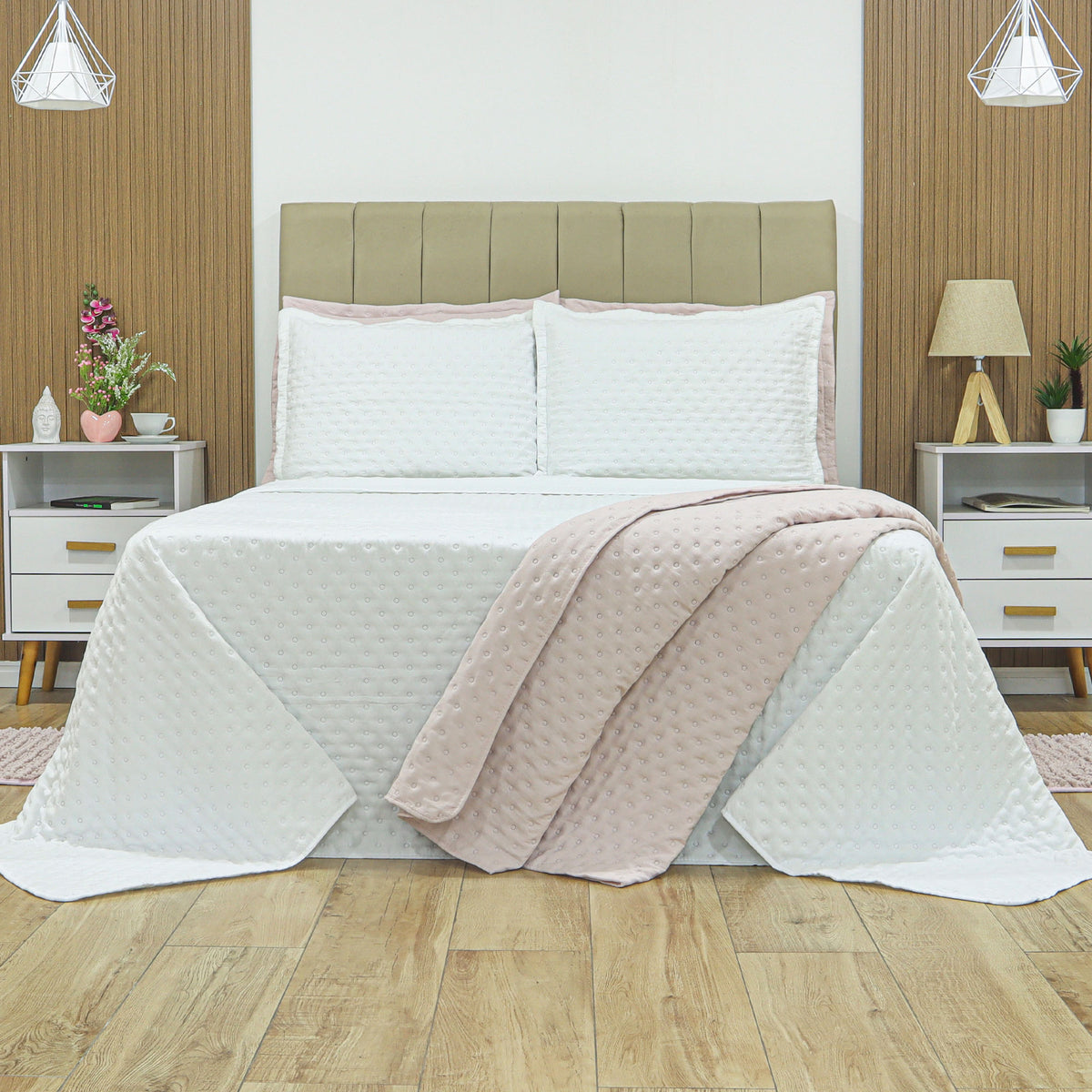 KIT CAMA CASAL DELICATO - BRANCO