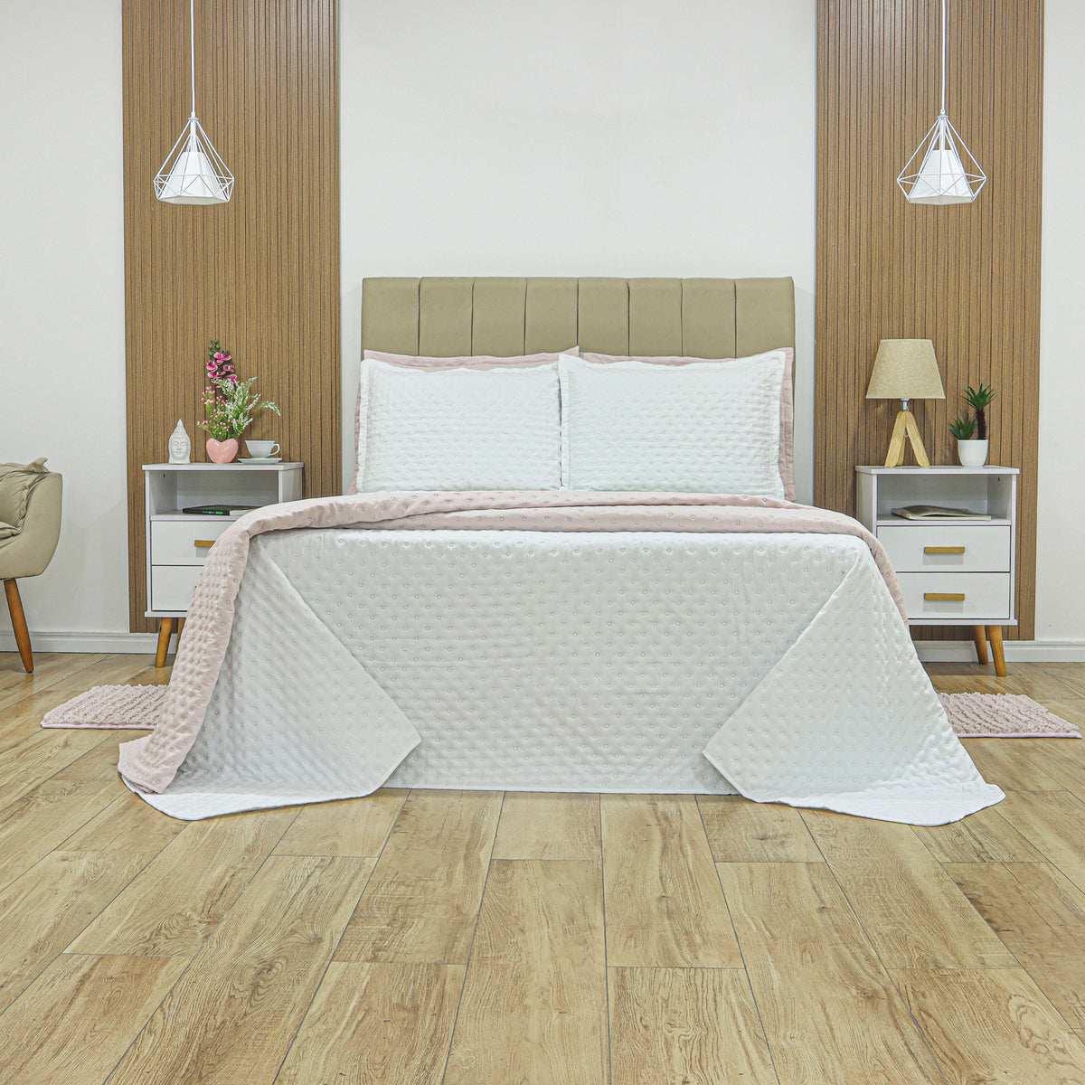 KIT CAMA  KING  DELICATO - BRANCO