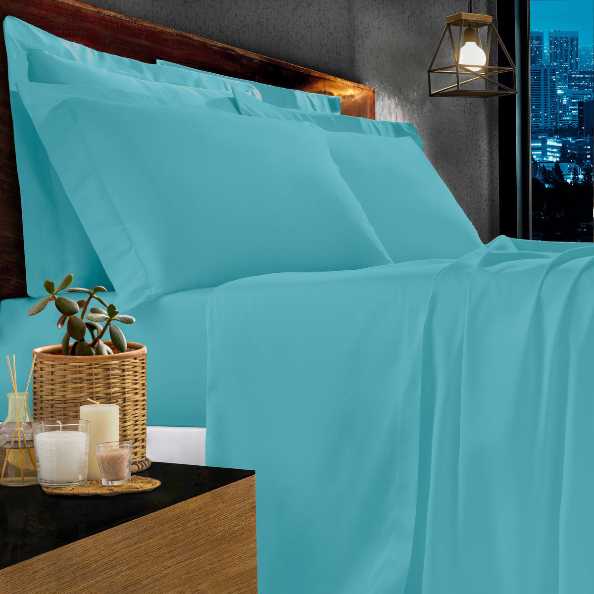 JOGO DE CAMA KING 1000 FIOS DELUXE HOTEL - AZUL