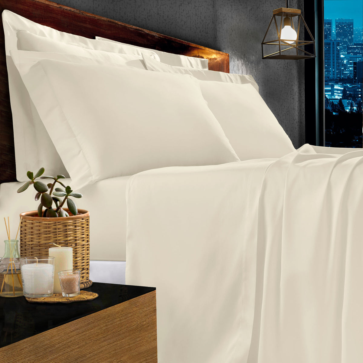 JOGO DE CAMA KING 1000 FIOS DELUXE HOTEL - BEGE