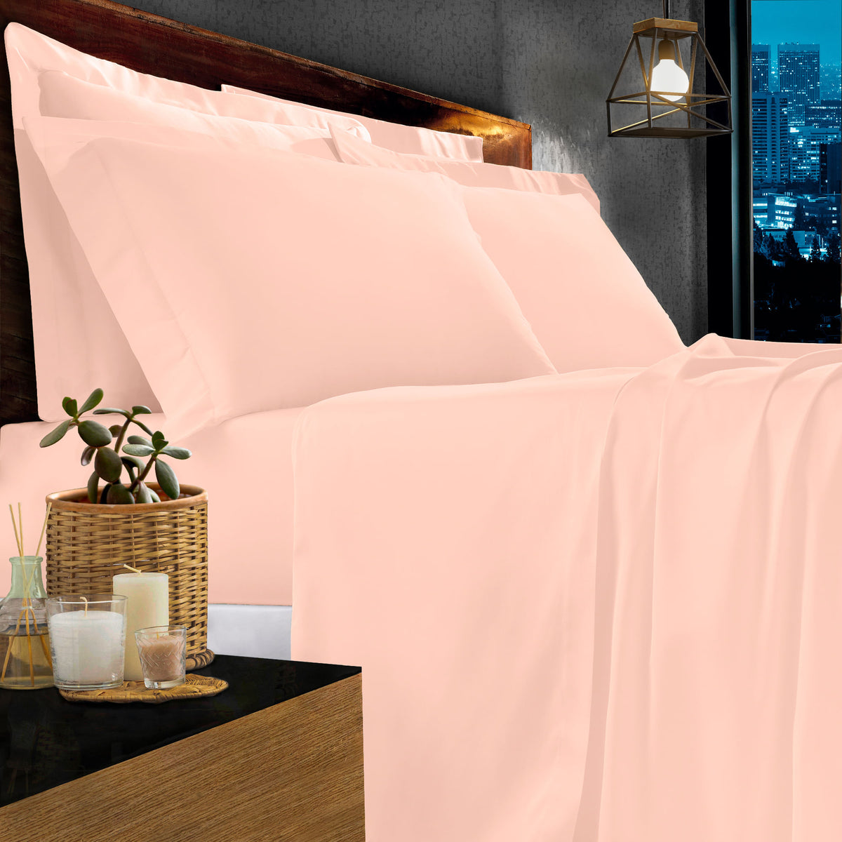 JOGO DE CAMA  QUEEN 1000  FIOS DELUXE HOTEL - ROSA