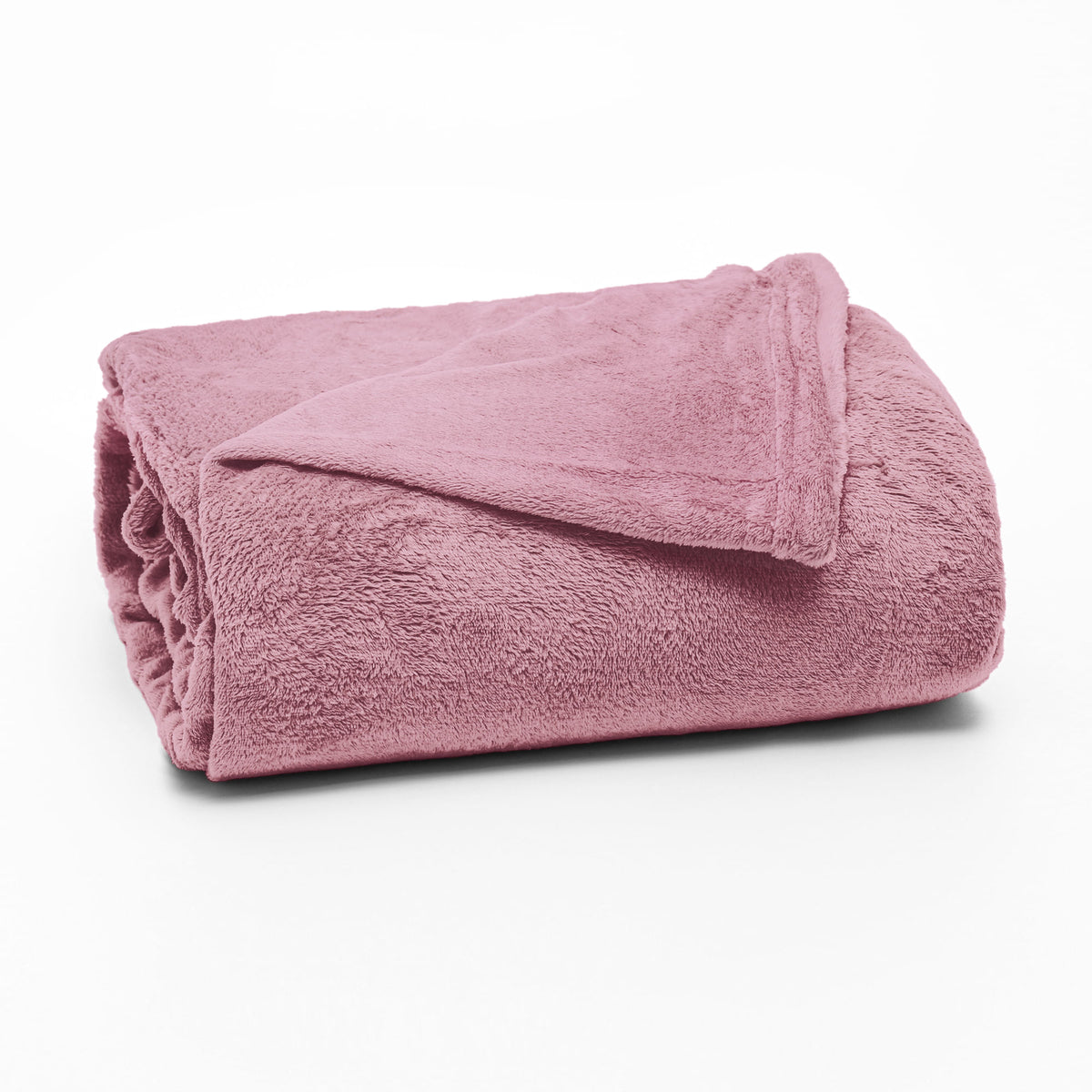 MANTA SOLTEIRO FLANNEL  LISO - ROSA 15-1906