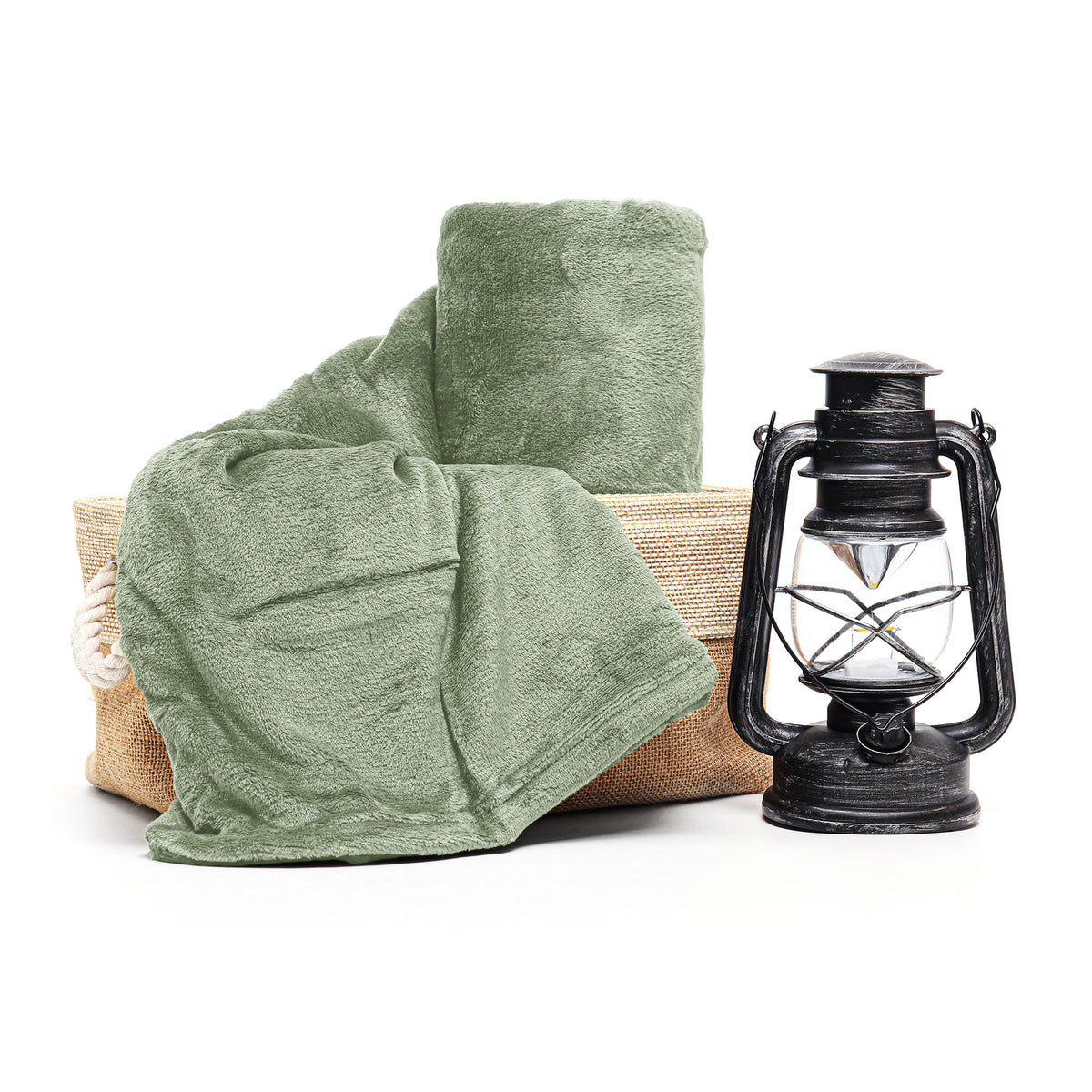 MANTA SOLTEIRO FLANNEL  LISO - VERDE 16-0110