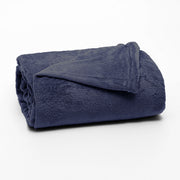 MANTA SOLTEIRO FLANNEL  LISO - AZUL 19-4118
