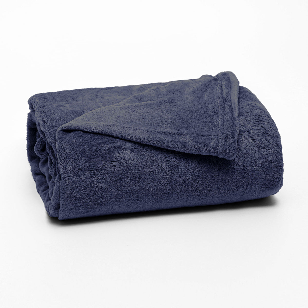 MANTA SOLTEIRO FLANNEL  LISO - AZUL 19-4118