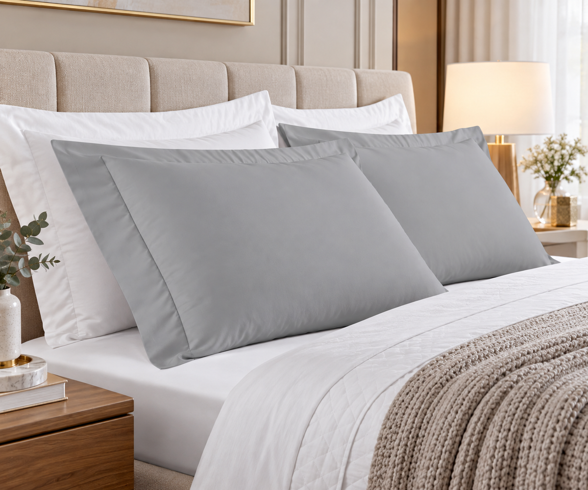 PAR DE FRONHAS  ELEGANCE   400 FIOS - CINZA 14-4102