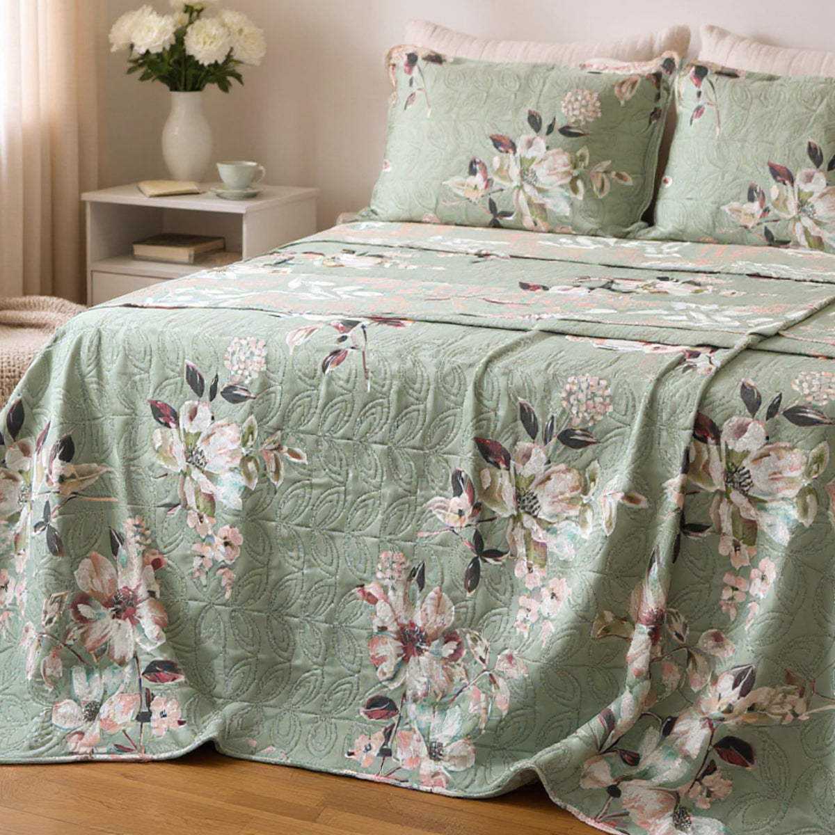 KIT CAMA CASAL ULTRA LISSE BELLE - VERDE EST
